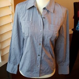 Banana Republic button up striped collard shirt S
